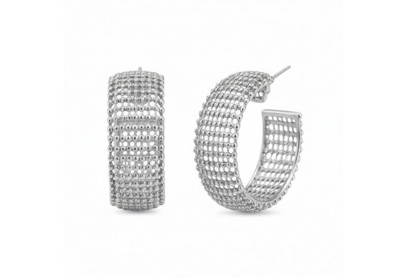 KARMA Paar Creolen Groß Silber oder Gold 2,7 cm Ohrringe Damenohrringe (Geschenk für Sie modern, Damencreolen), Ohrschmuck Kreolen Damenschmuck von KARMA