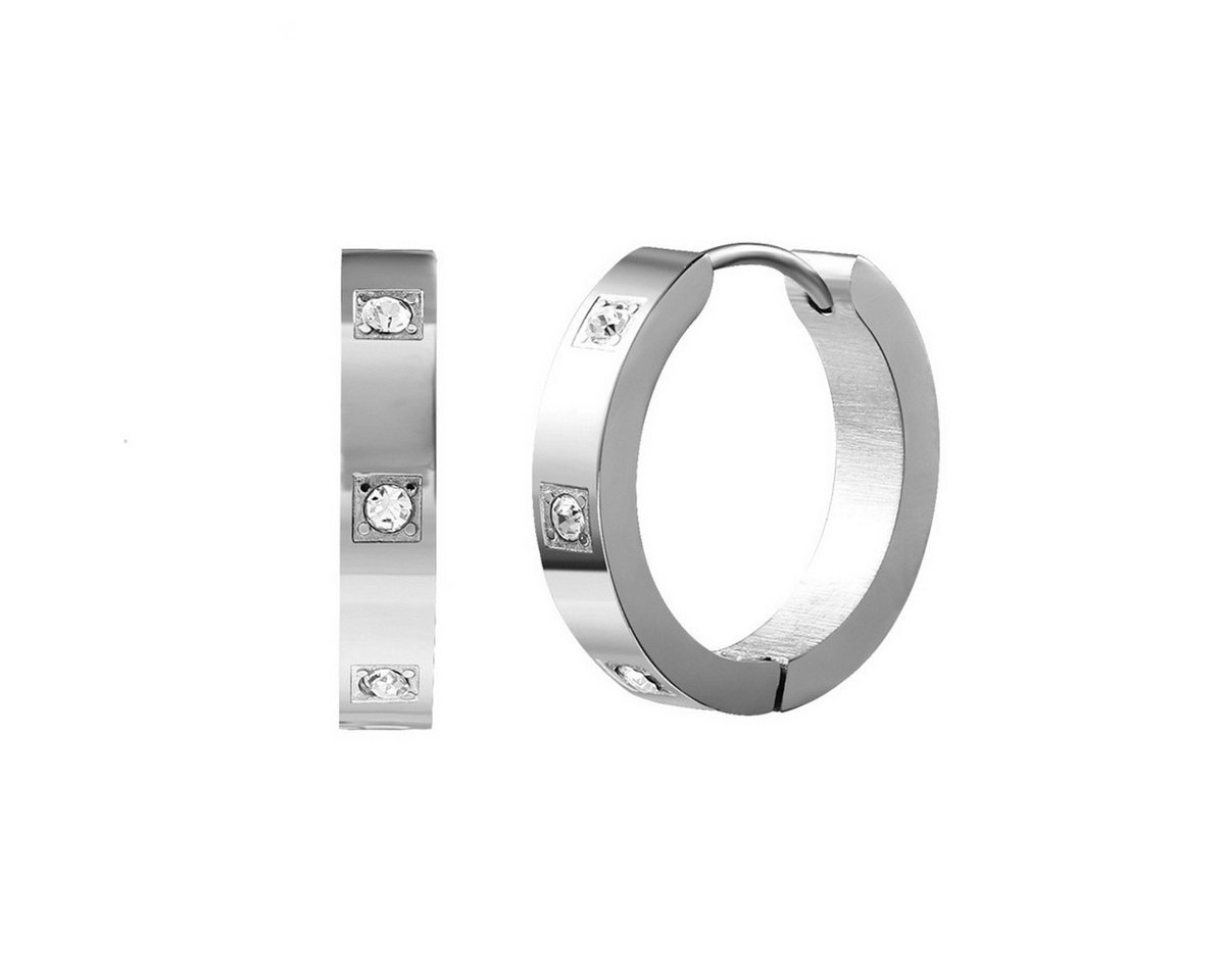 KARMA Paar Creolen Kristalle Gold od. Silber Damenohrringe Kreolen Ohrschmuck (Ohrschmuck, Creolenset Creolenpaar Ohrringe), Edelstahl Damenschmuck Geschenk für Sie von KARMA