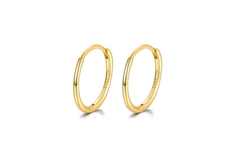 KARMA Paar Creolen Silber925 Silber oder Gold Ohrringe 10 od 15 mm Durchmesser (Geschenk für Sie, Damenschmuck Damencreolen), Damenohrringe Ohrschmuck Kreolen von KARMA