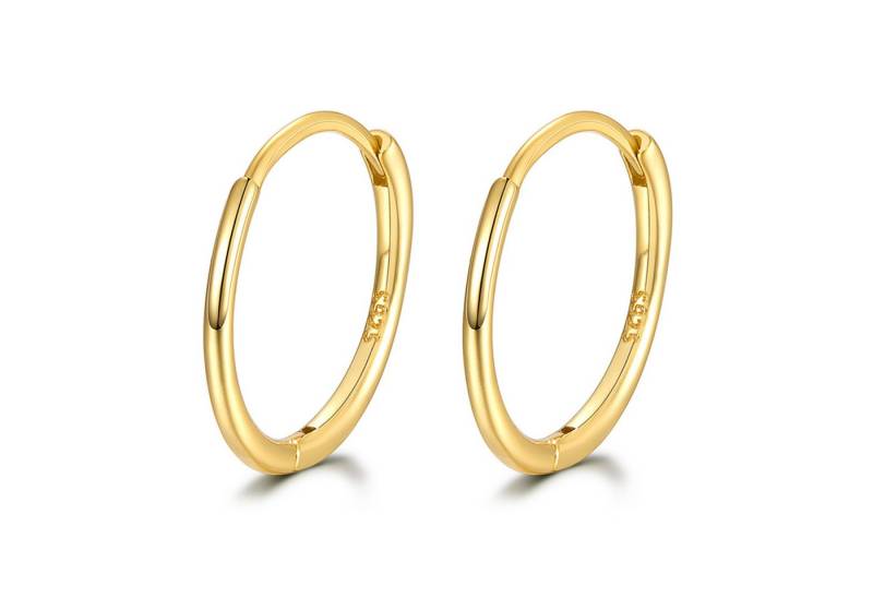 KARMA Paar Creolen Silber925 Silber oder Gold Ohrringe 10 od 15 mm Durchmesser (Geschenk für Sie, Damenschmuck Damencreolen), Damenohrringe Ohrschmuck Kreolen von KARMA