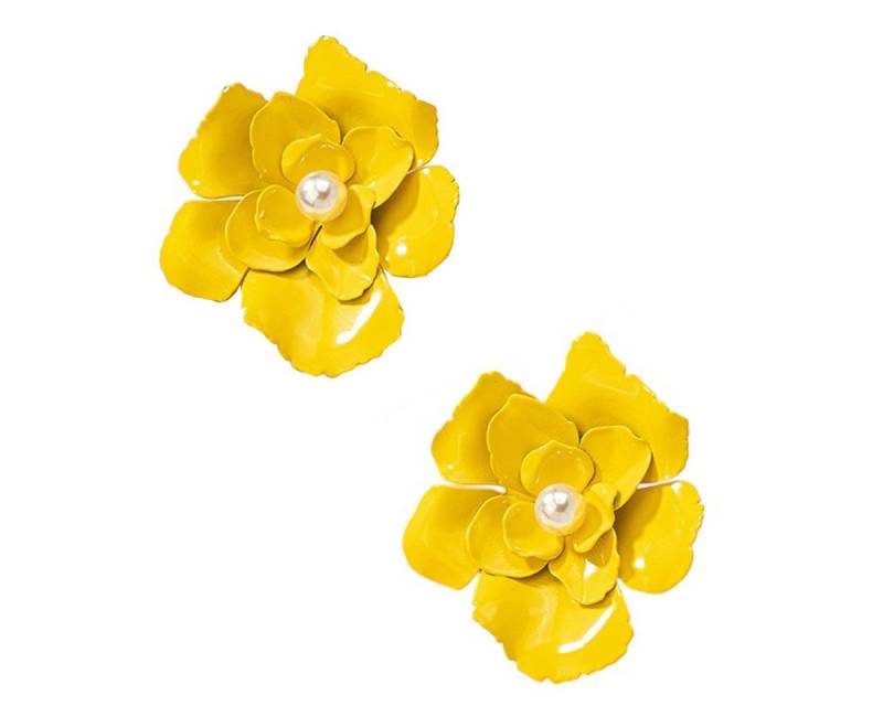 KARMA Paar Ohrstecker Damen Blüten Legierung bunt verschiedene Farben Ohrschmuck modern (Blumenohrringe Blumenohrstecker), Damenschmuck Ohrringe Damenohrstecker von KARMA