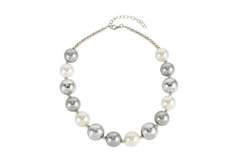 KARMA Perlenkette Halskette Damen Gold Schwarz od. Silber Legierung (Perlenhalskette Karabinerverschluss, verstellbar modern Damenhalskette), Kunststoff 40 cm Kette Perlen Perlenkette von KARMA