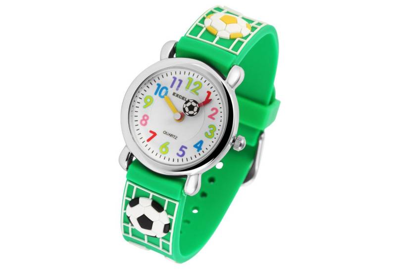 KARMA Quarzuhr Kinderuhr Fußball grün Jungenuhr Mädchenuhr Uhr für Kinder bunt, Armbanduhr analog Kinder Kicker Sport von KARMA