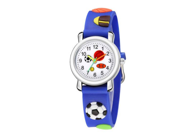 KARMA Quarzuhr Kinderuhr Sport Motiv Blau oder Schwarz, (Handball Ball Kinderarmbanduhr, Jungenuhr, Mädchenuhr, Sportuhr, Fußball), Jungen oder Mädchen Kinderuhr Sportbälle von KARMA