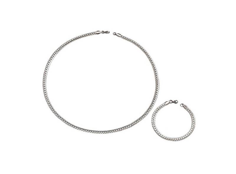 KARMA Schmuckset Schmuckset Herren Edelstahl Silber 2er Set (Edelstahlkette Edelstahlarmband), Armband & Halskette Geschenkset von KARMA