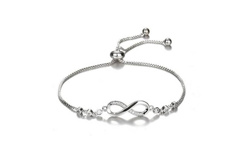 KARMA Silberarmband Damen Armband Infinity Silber925 Kristalle (Unendlichkeit, Damenarmband Silber verstellbar), elegantes Schmuckstück zeitloses Design von KARMA