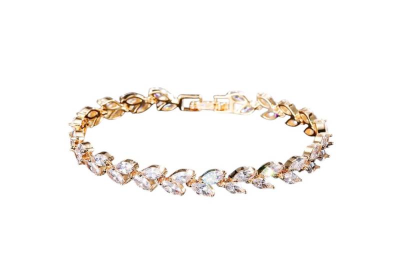 KARMA Tennisarmband Hochwertiges Damenarmband mit funkelnden Zirkonen vergoldet (Geschenk Kristallschmuck), Armband Silber, Gold oder Roségold Funkelndes Strassarmband von KARMA