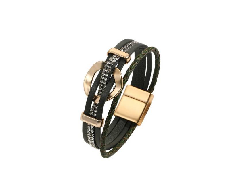 KARMA Wickelarmband Wickelarmband vers. Farben PU Leder Damen Armband Lederarmband (Armschmuck für Frauen modern, Damenlederarmband Damenschmuck Geschenk Für Sie), Mehrreihig Metall Beige Grün Rosa Braun Gold oder Schwarz von KARMA