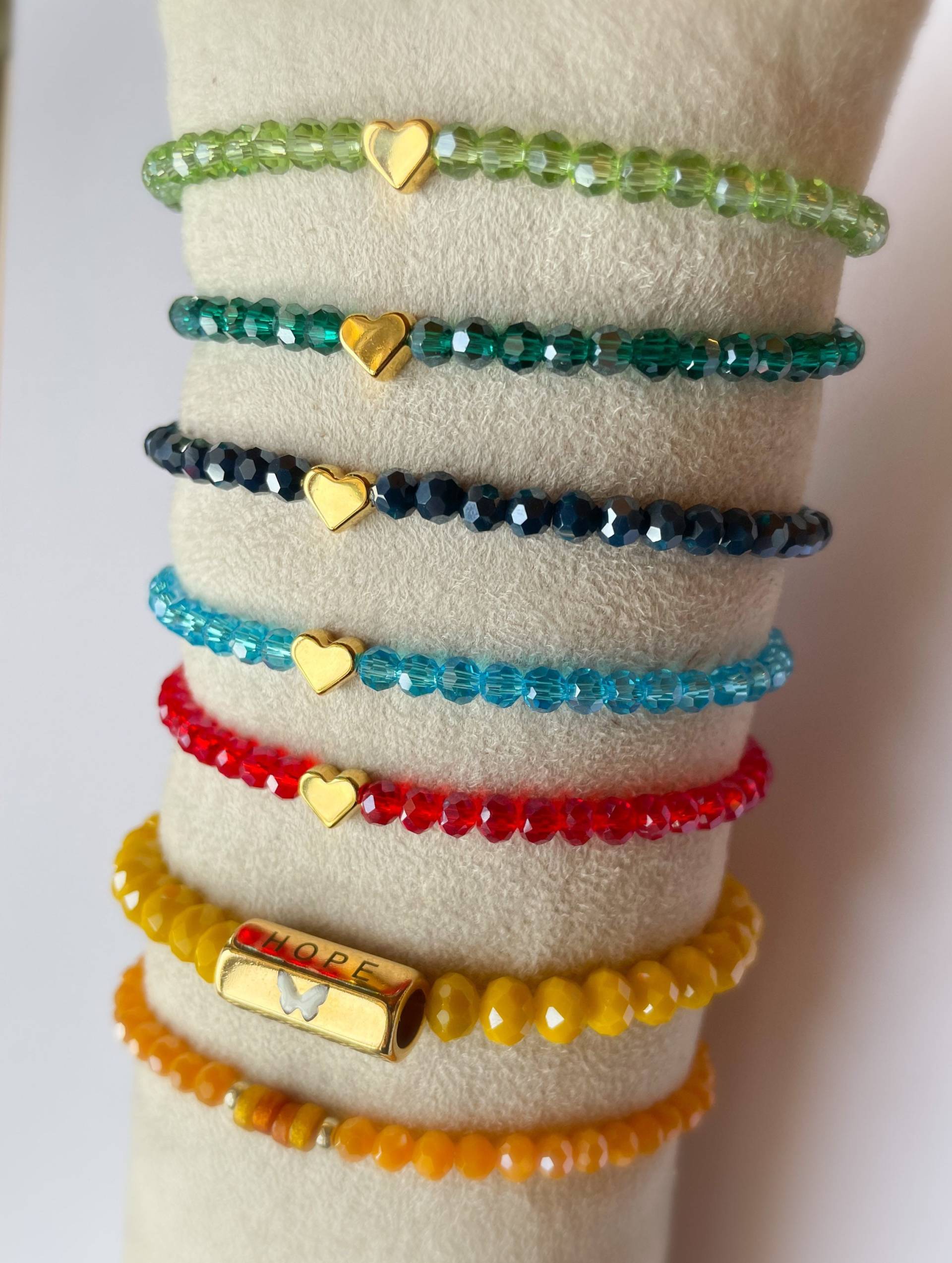 Perlenarmband Glas Facett Perlen Verschiedene Farben Perlenarmband Glas Facett Perlen Verschiedene Farben von WoidGlitzer