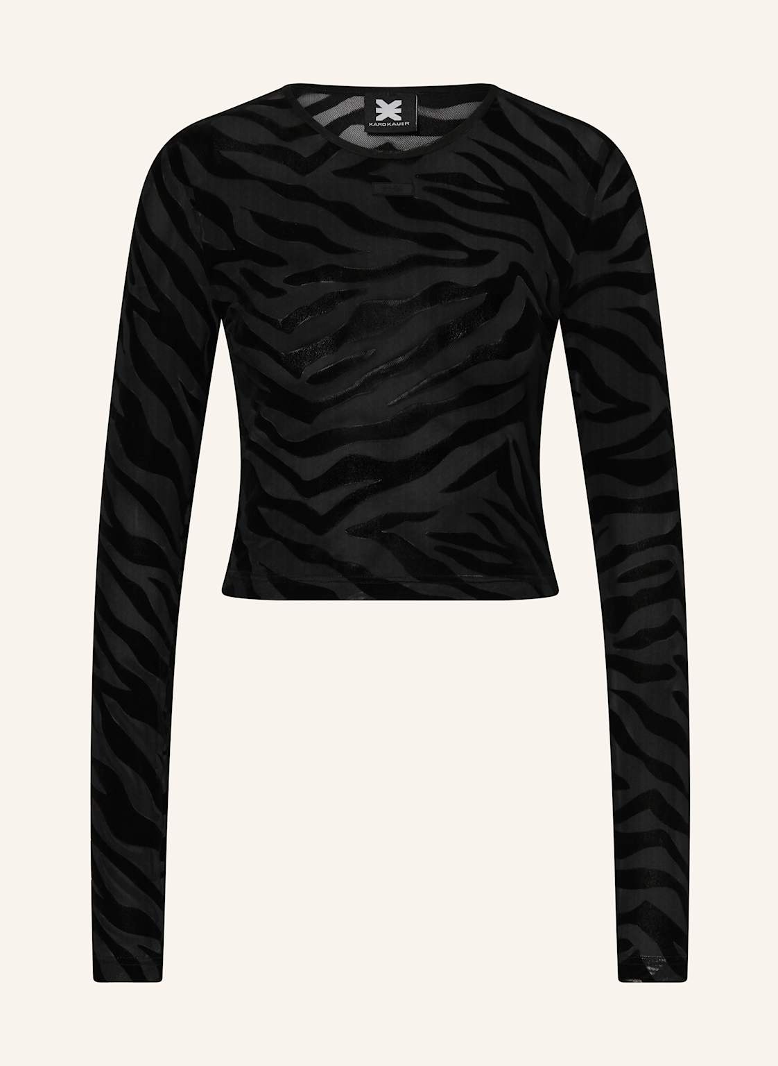 Karo Kauer Cropped-Longsleeve Aus Mesh schwarz von KARO KAUER
