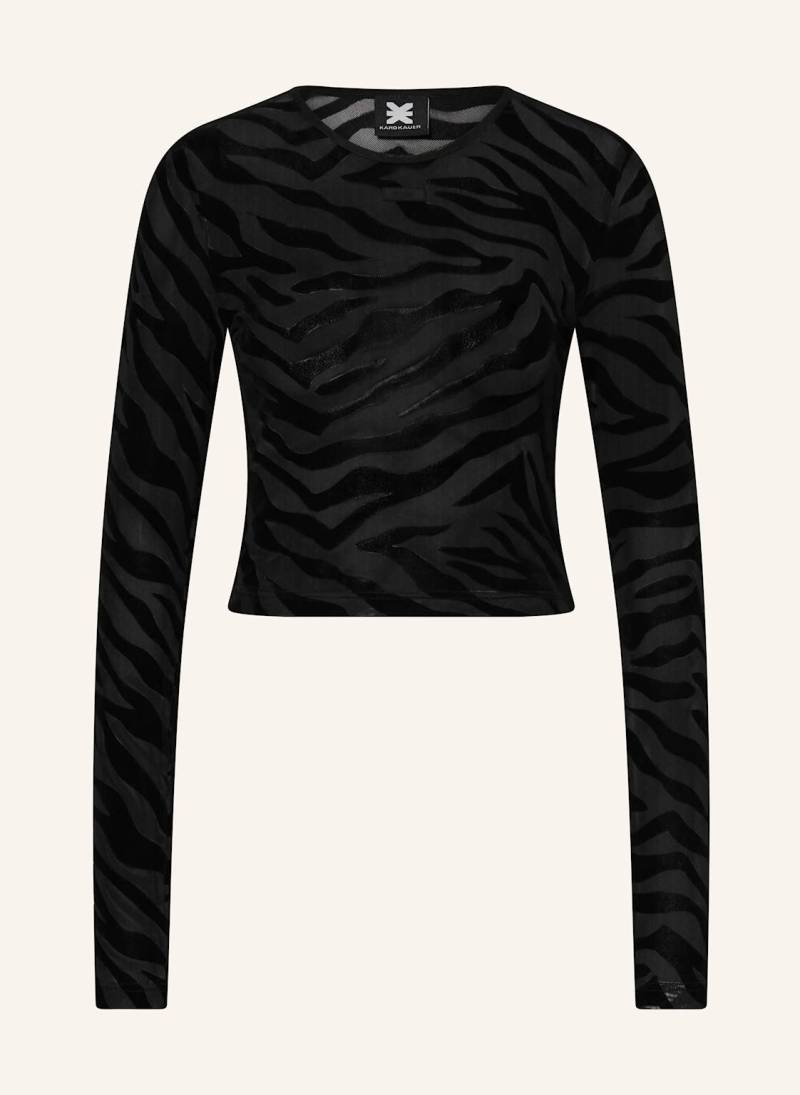 Karo Kauer Cropped-Longsleeve Aus Mesh schwarz von KARO KAUER