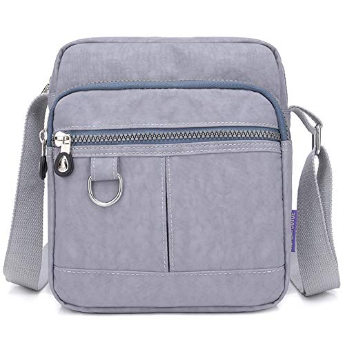 KARRESLY Lässige Nylon börse Handtasche Crossbody Tasche Wasserdichte Schultertasche für Frauen, Grau (grau), EinheitsgröÃŸe von KARRESLY
