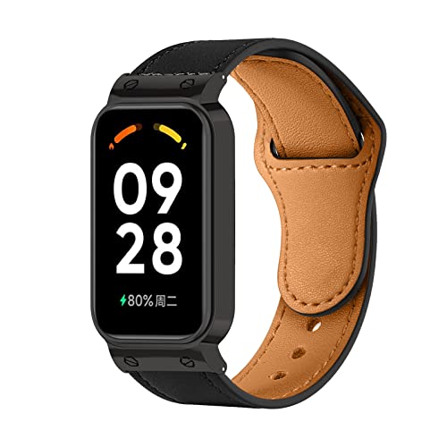 KARYOU Leder Armband Kompatibel für Xiaomi Redmi Smart Band 2 Armband Lederband Armband Weiches Armband mit Redmi Band 2 Lederarmband Ersatzband Zubehör für Redmi Smart Band 2 (C,Smart Band 2) von KARYOU