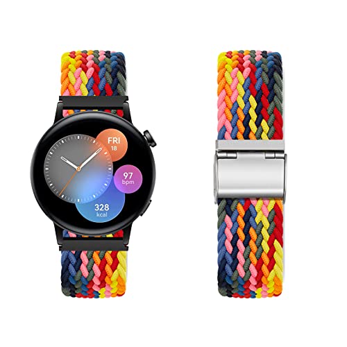 KARYOU Nylon Armband für Huawei Watch GT3 42mm Armband Solo Loop Armband mit Huawei Watch GT3 42mm Ersatzarmband Geflochtenes Nylon Elastisches Armbänder für Huawei Watch GT3 42mm (Y,GT3 42mm) von KARYOU