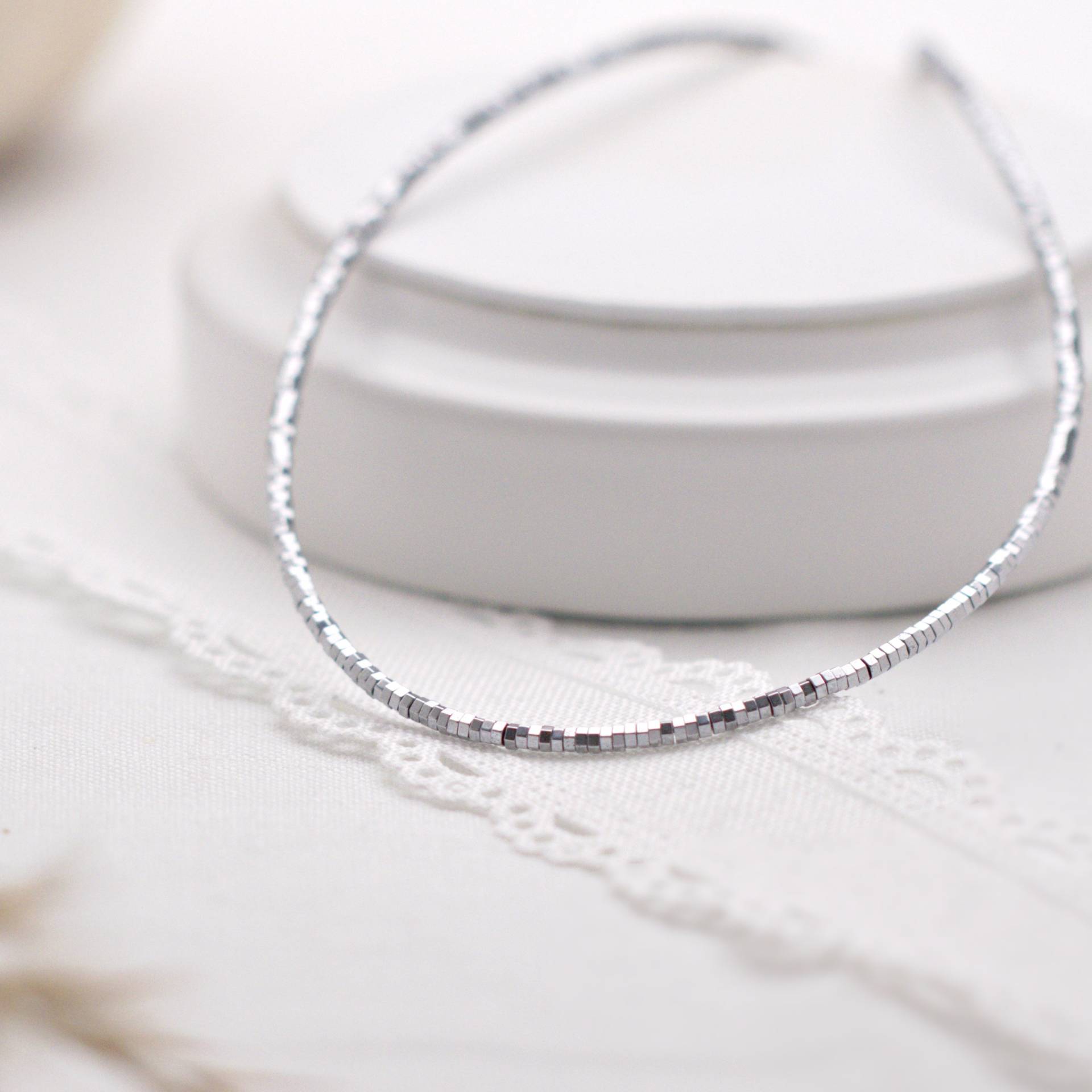 Filigrane Kette Aus Hämatit 925-Er Silber, Schönes Geschenk von KARYSMADeutschland
