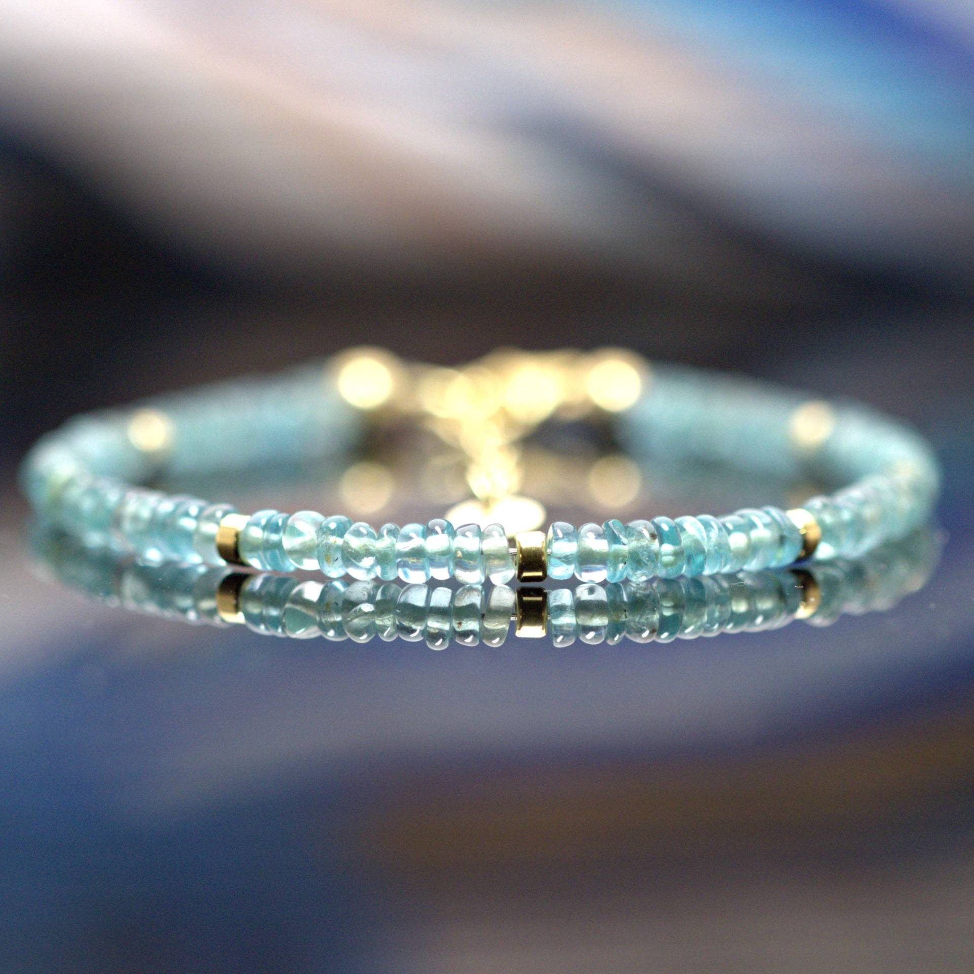 Filigranes Armband Apatit, Verstellbar, 925Er Silber von KARYSMADeutschland