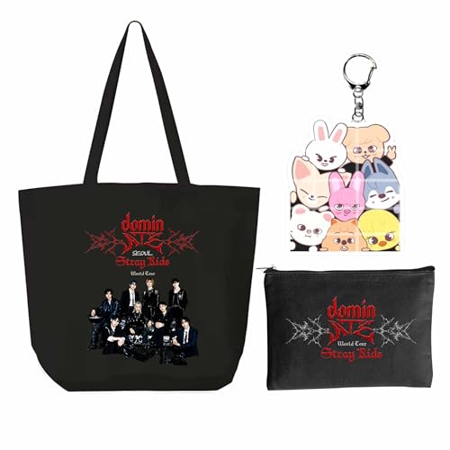 KASENFASHION Kpop Stray-K Merchandise Set – Skzoo Geschenk mit Tasche, Anhänger & Kosmetiktasche für echte Stray-K Fans von KASENFASHION