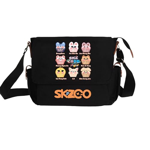 KASENFASHION Stray-K KPOP Umhängetasche – Stylische Schultertasche für Teenager & Fans, Leichte Tasche mit Fan-Print von KASENFASHION