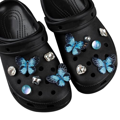 KASESSS 14 Stück Schmetterling Schuh Charms, DIY Schuhanstecker mit Strass, Shoe Charms Niedlich, ScHuh Anstecker Abnehmbar, cHarms ScHuhe für Mädchen Frauen Kinder Erwachsene von KASESSS