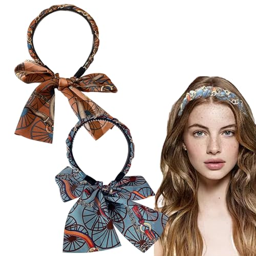 KASESSS 2 Stück Haarreifen Damen, Haarreif mit Langen Bändern, Mode Haarbänder Damen, Plastik Haarband Damen mit Rutschfesten Zähnen Stirnbänder Schöne Haarschmuck für Outdoor Und Täglichen Gebrauch von KASESSS