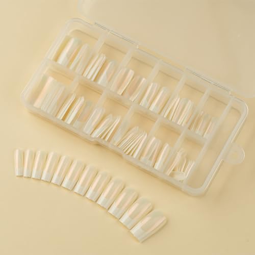 120x Falsche Nägel French Tip Falsche Nägel Full Stick On Nails Press on Nails Kunstnägel für Frauen von KASFDBMO