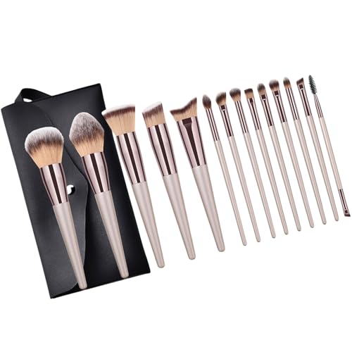 14 Stück Vollgesichts-Make-up-Pinsel, Lidschatten-Pinsel, Make-up-Pinsel, Kosmetikpinsel mit Aufbewahrungstasche für Damen von KASFDBMO
