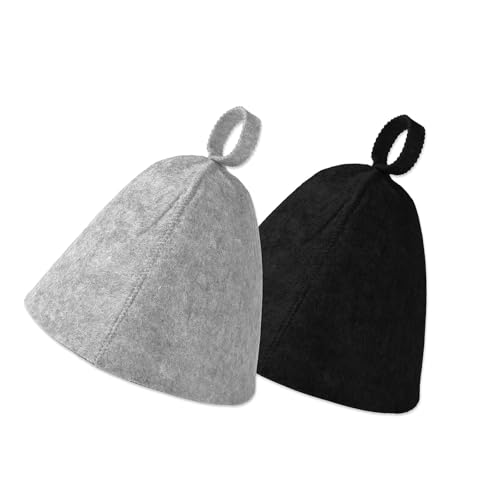2 Stück Saunakappen Thermoschutz Hut Badehut Filzwolle Textur Reise Saunahut für Zimmer von KASFDBMO