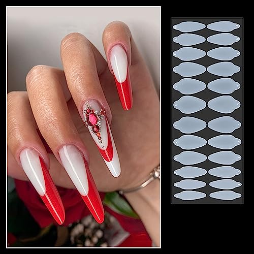 24 Stück Silikonform French Extension Tips Aufkleber für Form falsche Spitzen Extensions Form Form von KASFDBMO