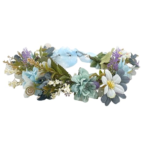 Bunte Blumen-Haarbänder für Damen, Braut, Blumenkranz, geeignet für verschiedene Anlässe, Hochzeits-Kopfschmuck von KASFDBMO