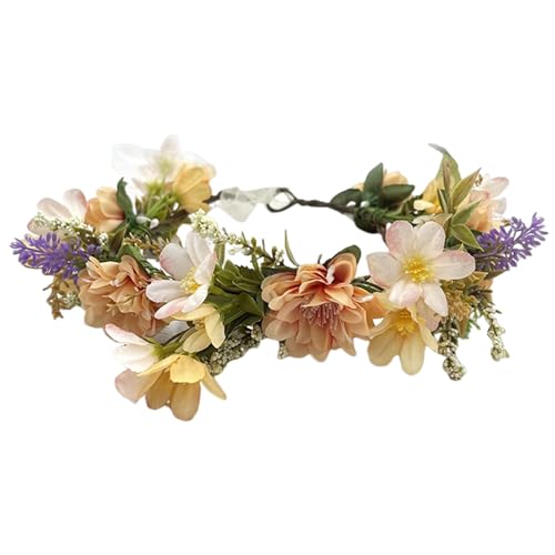 Bunte Blumen-Haarbänder für Damen, Braut, Blumenkranz, geeignet für verschiedene Anlässe, Hochzeits-Kopfschmuck von KASFDBMO