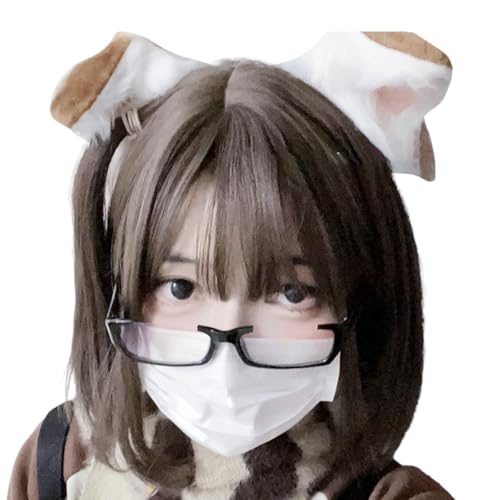 Einzigartige Hunde-Kopfbedeckung mit pelzigen Ohren, verstellbares Kopfband für Anime-Fans und einzigartige Mode-Enthusiasten von KASFDBMO