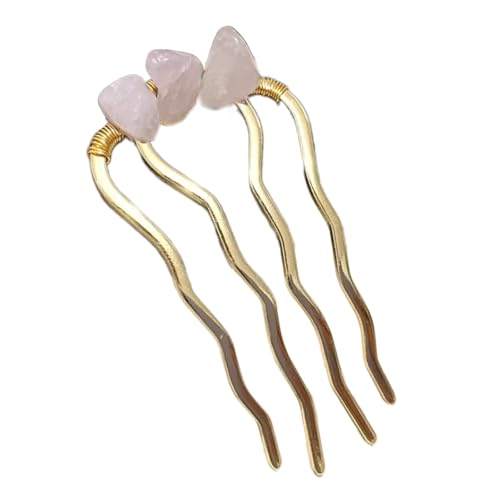 Elegante Kristall-Haarnadel, natürlich aussehende Steine, Haargabel, Braut-Haar-Accessoire für Hochzeiten und besondere Anlässe von KASFDBMO