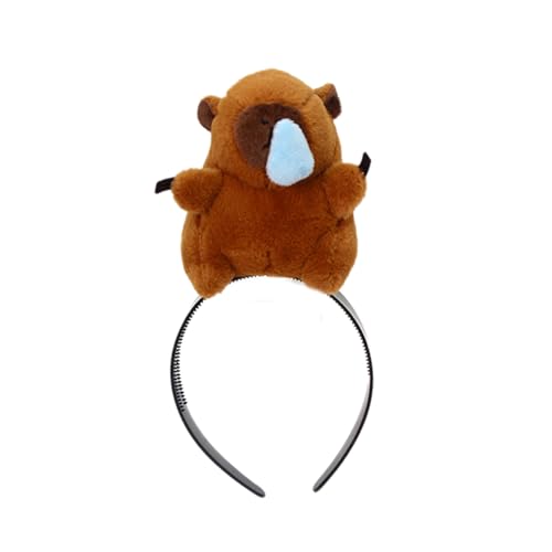 Entzückende Capybara-Kopfbedeckung, Abschlussball, Geburtstag, lustige Kopfbedeckung, Cartoon-Capybara, festliche Haar-Kopfbedeckung, Cartoon-Make-up-Stirnbänder von KASFDBMO