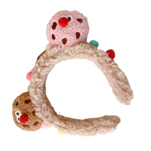 Flauschiges Plüsch-Stirnband für Damen und Mädchen, niedliches 3D-Plüsch, Cartoon-Design, Haarschmuck, Foto-Requisiten, Cosplay, Kopfbedeckung, Make-up-Stirnband von KASFDBMO