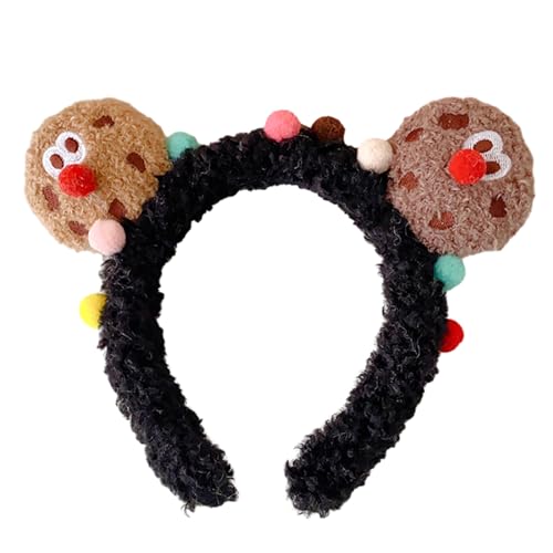 Flauschiges Plüsch-Stirnband für Damen und Mädchen, niedliches 3D-Plüsch, Cartoon-Design, Haarschmuck, Foto-Requisiten, Cosplay, Kopfbedeckung, Make-up-Stirnband von KASFDBMO