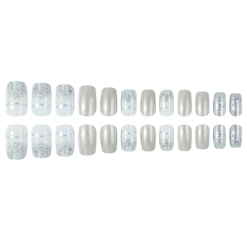 Full Cover Nail Tips French Tip False Nails Detachable Press On Nails Artificial Nails Square Nails For Women Girls French Tip False Nails Square Full Cover Nail Tips Detachable Press On Nails von KASFDBMO