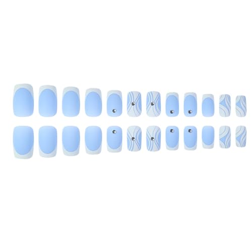 Full Cover Nail Tips French Tip False Nails Detachable Press On Nails Artificial Nails Square Nails For Women Girls French Tip False Nails Square Full Cover Nail Tips Detachable Press On Nails von KASFDBMO