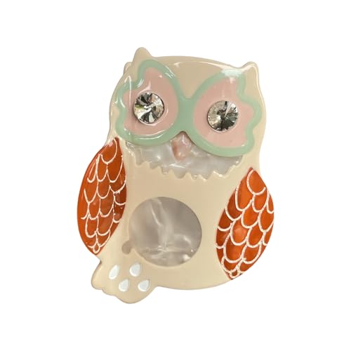 Haarklammer mit Eulen-Motiv, starke Haarklammer für Damen, Acetatsäure, schöne Haargreifer, Haarform-Zubehör für Erwachsene von KASFDBMO