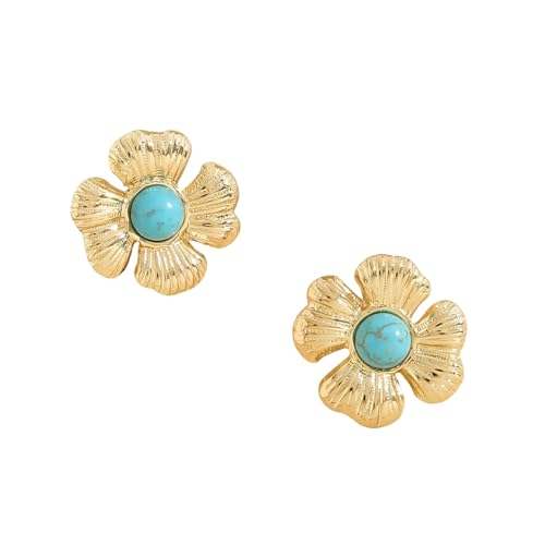 Handgefertigte Edelstahlohrringe Bohnen/Stern/Blumen/Schmetterling/Korallenohrohr Stollen Accessoires Trendy Schmuck Für Damen Vintage Blumenohrringe von KASFDBMO
