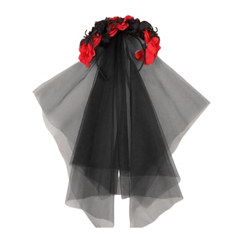 KASFDBMO 1 x Haarband mit Spinnen und Rosen, Blumenmuster, dekorativer Haarreifen für Partys und den täglichen Gebrauch von KASFDBMO