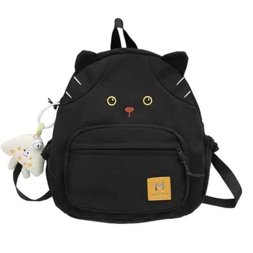 KASFDBMO Cartoon-Katzen-Rucksack für Mädchen und Frauen, kleine Rucksäcke, Studenten, Schule, Büchertaschen, niedlicher kleiner Tagesrucksack, Teenager-Reiserucksack, siehe abbildung von KASFDBMO