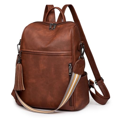 KASFDBMO Damen-Rucksack mit großem Fassungsvermögen, Stadt-Rucksack, PU-Rucksack, Schultertasche, Schulrucksack, Crossbody-Tasche, siehe abbildung von KASFDBMO