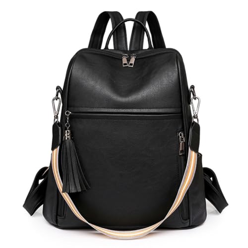 KASFDBMO Damen-Rucksack mit großem Fassungsvermögen, Stadt-Rucksack, PU-Rucksack, Schultertasche, Schulrucksack, Crossbody-Tasche, siehe abbildung von KASFDBMO