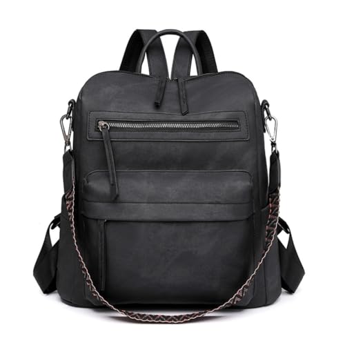 KASFDBMO Damen-Schultertasche, PU-Rucksack, Studenten, Schultasche, lässiger Tagesrucksack, große Kapazität, Rucksack, trendiger Reiserucksack, siehe abbildung von KASFDBMO