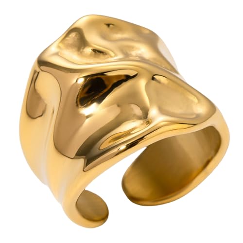 KASFDBMO Elegante Übergroße Ringe Handwerk Von Robusten Edelstahl Und Kristallen Die Für Jeden Anlass Stilvolle Outfits Geeignet Sind von KASFDBMO