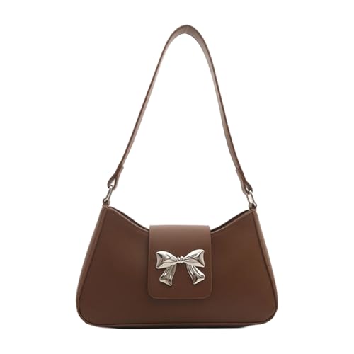KASFDBMO Elegante Umhängetasche für Damen, PU-Leder, Abendtasche, trendige Achseltasche, Schleife, Unterarmtasche, Bürohandtasche, stilvolle Pendlertasche, braun, One Size KASFDBMO Elegante Umhängetasche für Damen, PU-Leder, Abendtasche, trendige Achseltasche, Schleife, Unterarmtasche, Bürohandtasche, stilvolle Pendlertasche, braun, One Size von KASFDBMO
