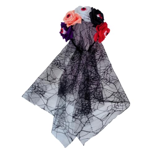 KASFDBMO Eyeball Hexe Rose Haarreifen Halloween Dekorativer Augapfel Schleier Rollenspiel Kostüm Abschlussbälle Party Live Show Kopfbedeckung von KASFDBMO