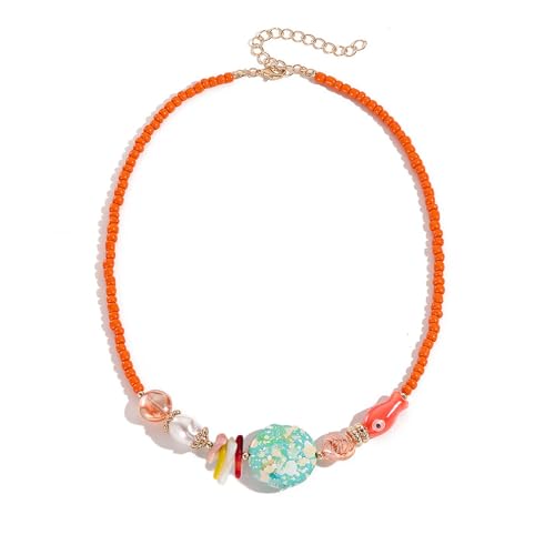 KASFDBMO Fashion Perlen Halskette Sea Charme Perlen Neckkettenschmuck Für Mädchen Frauen Die Natürliche Eleganz Mode Colarbone Kette Suchen von KASFDBMO