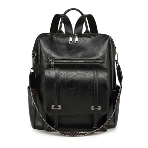 KASFDBMO Funktions-Damen-Schultertasche, PU-Rucksack, Vintage-Stil, Tagesrucksack, modisch, lässig, für Arbeit, Reisen, siehe abbildung von KASFDBMO