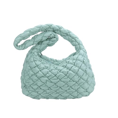 KASFDBMO Gesteppte Schultertasche aus Nylon, stilvolle und praktische Umhängetasche für Einkaufen, Pendeln und gesellschaftliche Veranstaltungen, einzigartiges Plissee-Design, grün, One Size von KASFDBMO